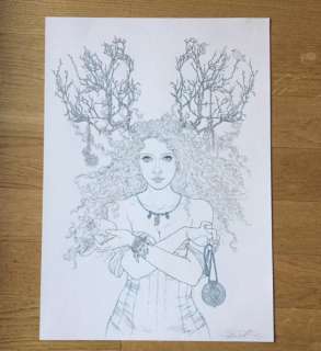 Complainte des Landes perdues - Dessin original pour la couverture du TT du T1 (cycle 3) - Les Sorcières - Tête noire (Snorgleux ed.) - Page volante - (2015) | Catawiki