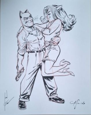 Juanjo Guarnido | "Illustration n° 14, Blacksad et Natalia, le porté" | 2DGalleries