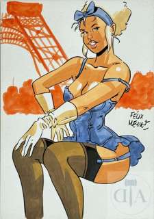 Meynet/Dessin original realise au dos d’une serigraphie.… | Dagoty