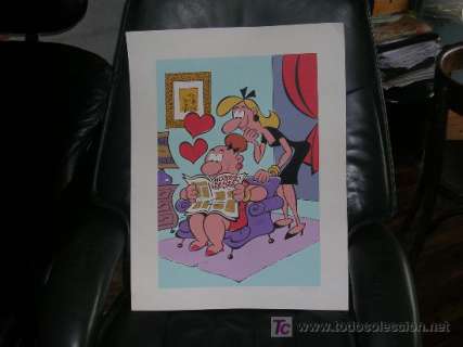 LITOGRAFIA FIRMADA DE MANUEL VAZQUEZ HERMANAS GILDA CEBOLLETA ANACLETO