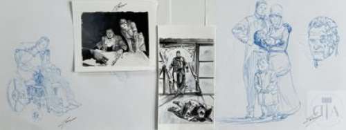 Lot 353 - Zarcone/Waterloo 1911. Ensemble de 4 dessins orignaux…