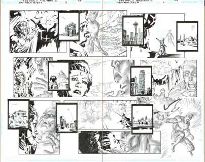 Freddie E. Williams II | Captain Atom (Issue 9 pg. 8-9) 21 x 17 | Freddie E. Williams II