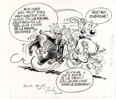 Roba | Boule et Bill, illustration Ã  l’encre de Chine pu… | Banque Dessinée