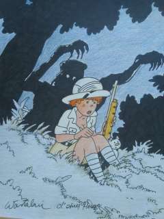 Wasterlain, Marc - Dessin original - Hommage Ã  Hergé - Tintin au Congo avec Jeannette Pointu - (2018) | Catawiki