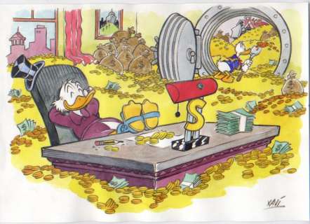 Xavi  (Xavier Vives Mateu) - Original drawing - Scrooge overfilled - EO - (2018) | Catawiki