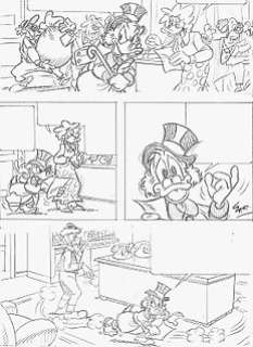  - Uncle Scrooge & Gyro  - Original One Page Story - Antonio Carrillo - Art de crayon 