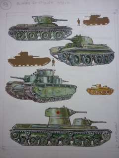 Funcken, Liliane et Fred - Planche originale en couleur directe représentant des blindés Soviétiques de 1939 - (19)41 | Catawiki