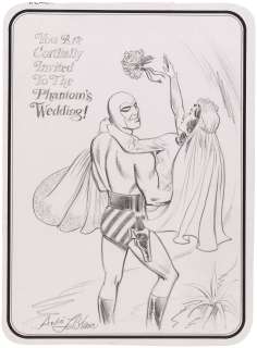 THE PHANTOM PENCIL ORIGINAL ART WEDDING INVITATION BY ANDRÉ LeBLANC. | Hake’s