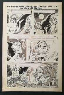 Carlo Peroni - tavola originale "Se Barbarella fosse realizzata con la tecnica di Helga" - Page volante | Catawiki