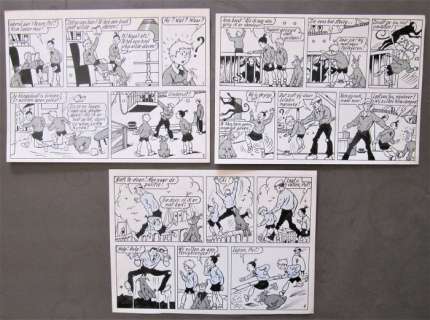 De Pimpelteentjes - 3 originele halve pagina’s - genummerd 1 t/m 6 - Op Apenjacht - (1963) | Catawiki