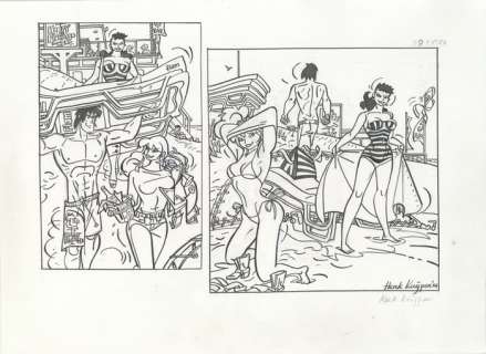 Kuijpers, Henk - Origineel panel uit pagina 29 (extra) + 3x Potloodschets - Franka - (2015) | Catawiki