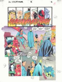 Anibal Rodriguez, Jeff Johnson, John Kalisz | Justice League: a Midsummer’s Nightmare #3 P.6 Color Guide Art - Great Jla Team Shot - 1996 | Anthony’s Comic Book Art