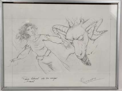 Daniel Redondo (1940), La Marque de La Sorcière, Dessin Original Dédicacé, Mine de Plomb Sur Papier, Signé En Bas À Droite, Dim. 29 X 39 Cm. |  | misc / divers