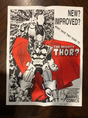 1983 Marvel Thor promo poster w/ original BETA RAY BILL WALTER SIMONSON drawing