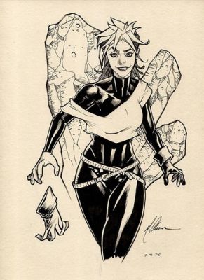 original,mario chavez,comic art,pinup,sketch,9"x12,rogue