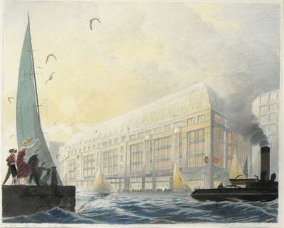 SCHUITEN City 2 Encre de Chine et crayon de couleurs pour le dessin original | Millon