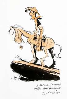 Morris | Lucky Luke, illustration Ã  l’encre de Chine et Ã … | Banque Dessinée