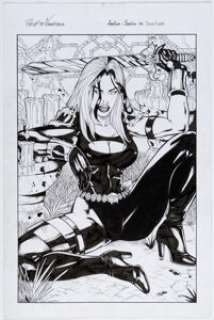Amilton Santos and Derek Fridolfs - Vamporia Pin-Up Illustration Original Art (2000)....