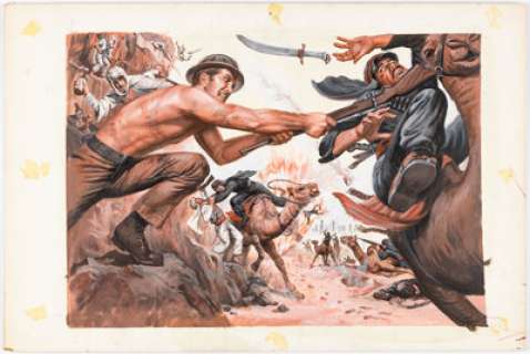 Samson Pollen | Male Magazine June-1969 Double Page Painting Original Art (Magazine Management, 1969).... | Heritage