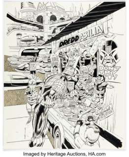 Larson, Rich - Rich Larson and Sam de la Rosa Judge Dredd #21/22 Cover Original Art (Fleetway/Quality, 1988)....