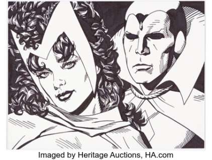 Dc Artist | Michael Golden - Scarlet and Vision Specialty Illustration Original Art (undated).... | Heritage