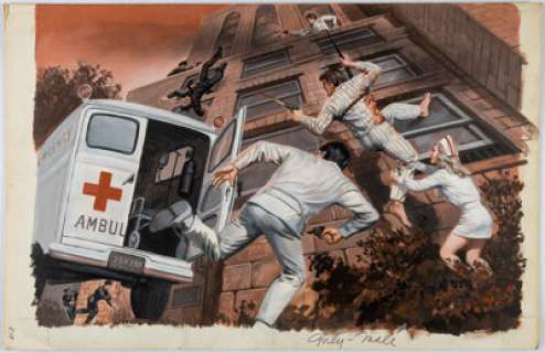 Pollen, Samson | Samson Pollen Male Magazine July-1974 Double Page Painting Original Art (Magazine Management, 1974).... | Heritage