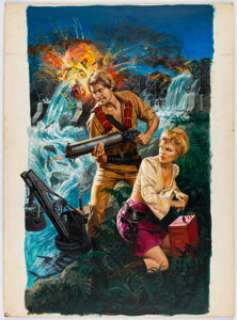 Pollen, Samson - Samson Pollen Hawk Paperback Cover Original Art (Jove Books, c. 1980s). ...