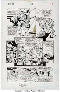 Pelletier, Paul - Paul Pelletier and Vince Russell Flash #146 Story Page 7 Autographed Original Art (DC Comics, 1999)....