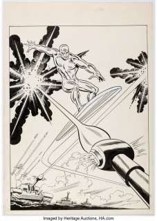 Maker Unidentified | Unknown Artist - Silver Surfer Illustration Original Art (c. 1970s).... | Heritage