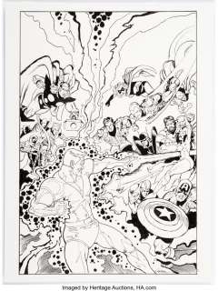 Wenzel, David - Dave Wenzel Avengers #176 "One-Minute-Later" Cover Re-Imaging Original Art (c. 2010s)....