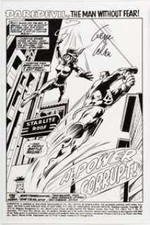 Colan, Gene | Gene Colan Daredevil #93 Re-Creation of Splash Page Autographed Original Art (c. 2000). ... | Heritage