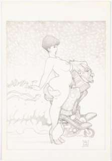 Byrd, Mitch - Mitch Byrd Spanking Tails Vol. 1 : A Gallery Girls Collection Pin-Up Illustration Original Art (SQP, 2005)....