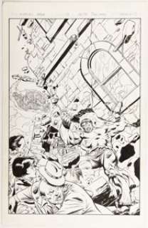 Pollard, Keith | Keith Pollard The Marvel Saga the Official History of the Marvel Universe #13 Splash Page 1 Hulk vs. Fantastic Fou... | Heritage