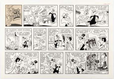 Heimdahl, Ralph - Ralph Heimdahl and Al Stoffel Bugs Bunny Sunday Comic Strip Original Art dated 5-11-75 (Warner Bros., 1975). ...