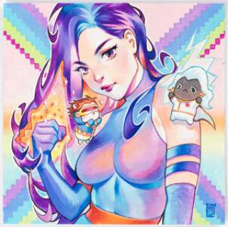 Twenty-First Century Comic Artist - Rian Gonzales - Psylocke Painting Original Art (c. 2020)....