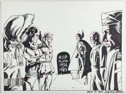 McDonnell, Luke - Luke McDonnell "Death of the Flash" Pin-Up Original Art (c. 1985)....