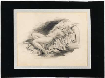 Krenkel, Roy G. | Roy G. Krenkel - Reclining Nude Female Illustration Original Art (undated).... | Heritage