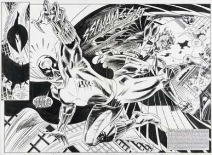 Reinhold, Bill - Bill Reinhold The Prowler #4 Double-Splash Pages 2-3 Original Art (Marvel, 1995)....