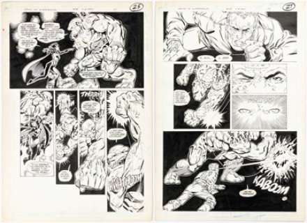 Eduardo Barreto And Mike Decarlo | Legion of Super-Heroes #56 Story Pages 19-20 Original Art (DC, 1989).... (Total: 2 Original Art) | Heritage