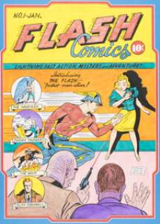 Sheldon Moldoff - Flash Comics #1 Cover Re-Creation Original Art (undated).
