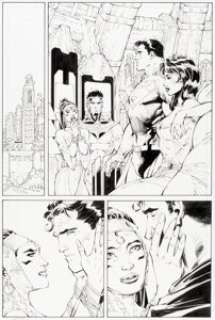 Jim Lee and Sandra Hope - Superman #213 Story Page 5 Original Art (DC, 2005).