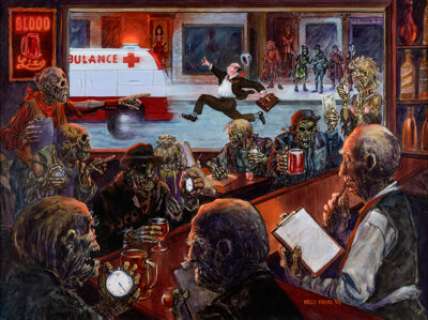 Kelly Freas "The Bar Exam" Painting Original Art (Phantomb Publishing, 1994). | Heritage