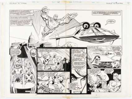 Jon Bogdanove and Al Milgrom X-Factor #60 "X-Tinction Agenda" Double Page Spread 8-9 Original Art (Marvel, 1990). | Heritage
