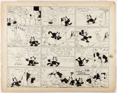 Otto Messmer Felix the Cat Sunday Comic Strip Original Art dated 7-23-33 (King Features Syndicate, 1933). | Heritage