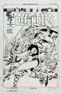 Erik Larsen and Klaus Janson Defenders #3 Cover Original Art (Marvel, 2001). | Heritage