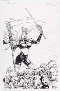 Steven Hughes Lady Death #9 Cover Original Art (Chaos!, 1998). | Heritage