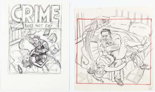 Peter Poplaski Blackjacked and Pistol-Whipped: A Crime Does Not Pay Primer Cover Original Art Group of 8 (Dark Horse/Kitchen, Lind, & Associates, 2011). (Total: 8 Original Art) | Heritage