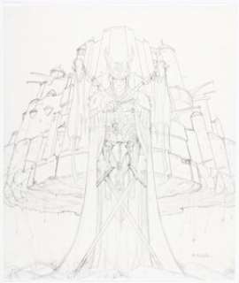 Gerald Brom - Elf Warrior Preliminary Illustration Original Art (undated).