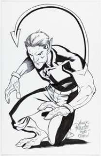 Kris Justice [Yanick Paquette printed blue lines] - Nightcrawler Illustration Original Art (2008).