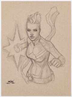 David Marquez - Captain Marvel (Carol Danvers) Illustration Original Art (2016).